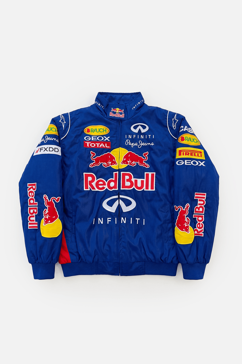 Red Bull - Racing Jacket - Vintage Motorsport Style- Blue Royal
