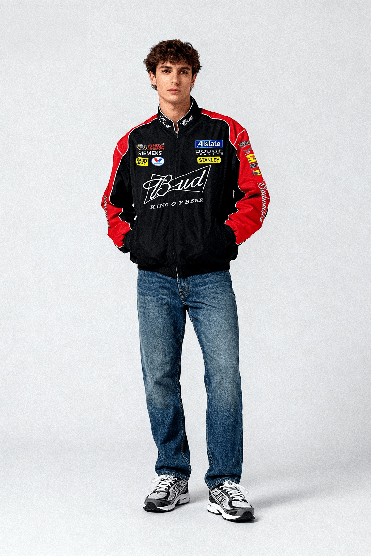 Budweiser Racing Jacket - Vintage Racing Jacket - Black Jacket