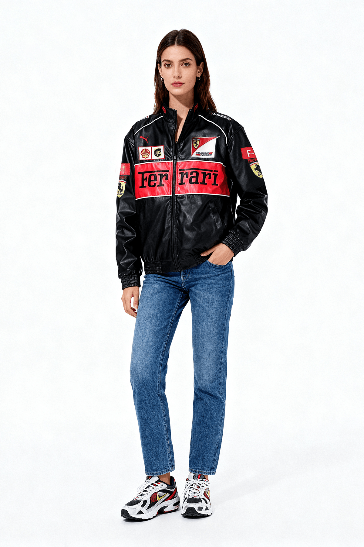 Ferrari Leather Jacket - Vintage F1 Leather Jacket - Red Jacket