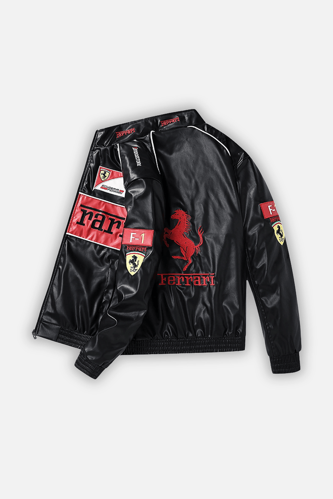 Ferrari F1 Vintage Leather Jacket - Red Edition - Jackets4racing