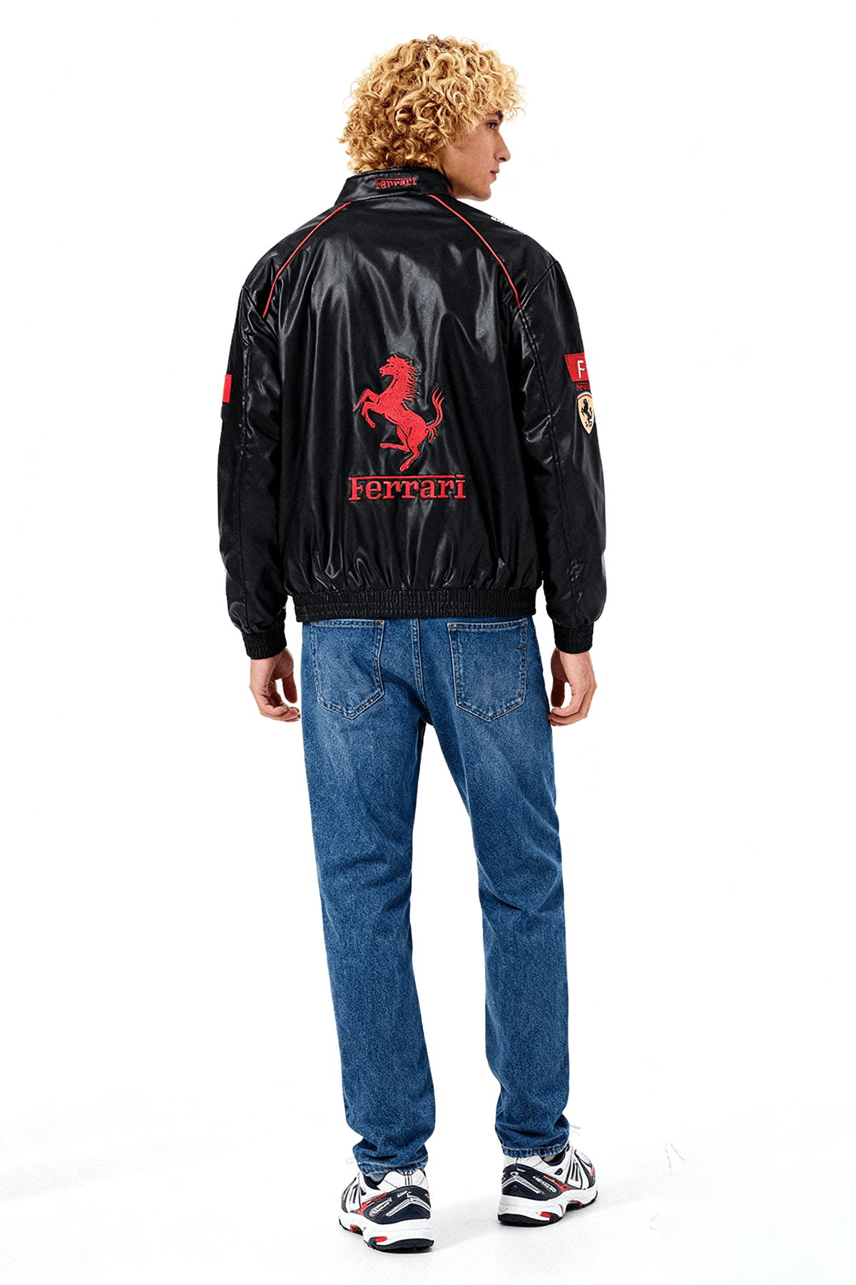 Ferrari Leather Jacket - Vintage F1 Leather Jacket - White Jacket