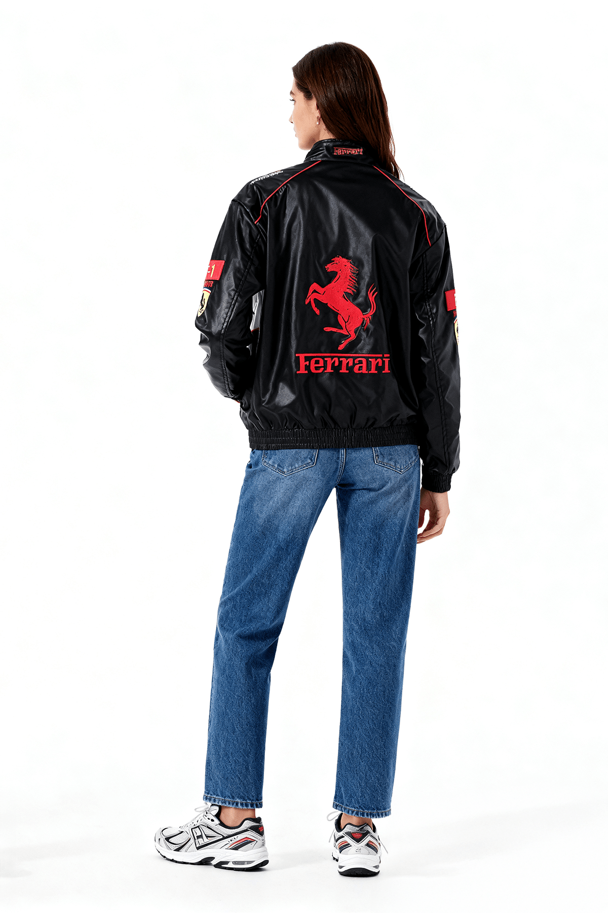 Ferrari Leather Jacket - Vintage F1 Leather Jacket - White Jacket