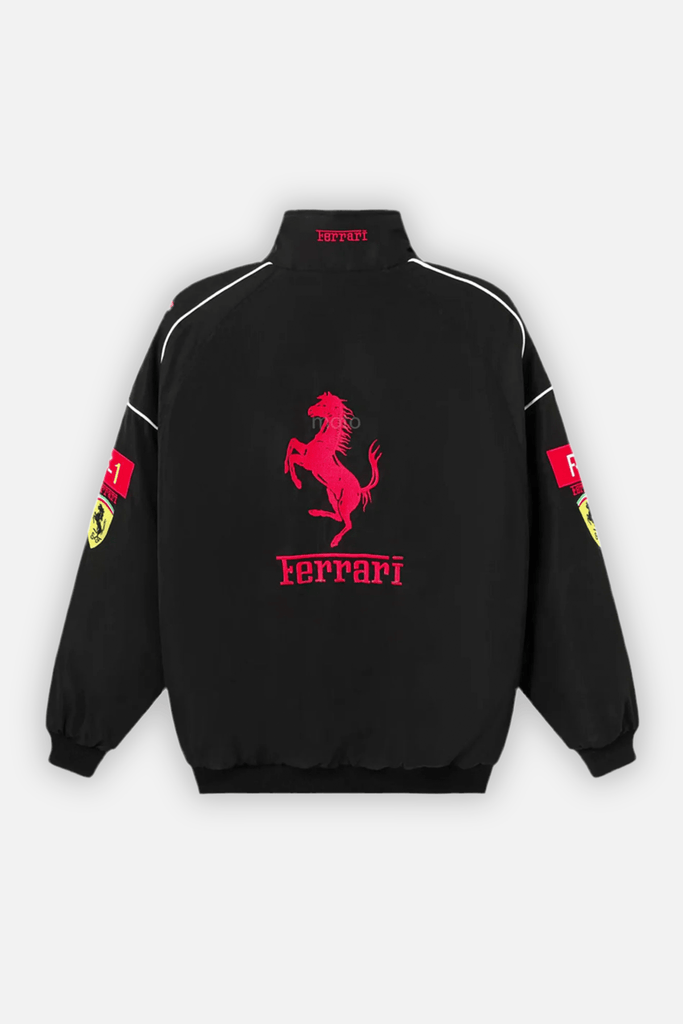 Ferrari F1 Vintage Racing Jacket - Black Edition - Jackets4racing