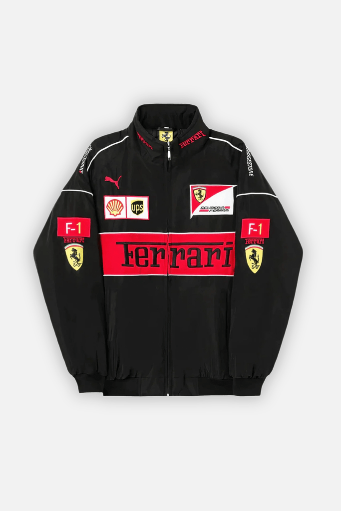 Ferrari F1 Vintage Racing Jacket - Black Edition - Jackets4racing