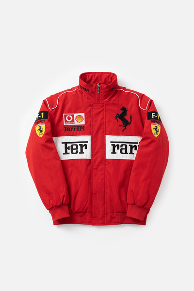 Ferrari F1 Jacket - Vintage Racing Jacket - White Racing Edition Ferrari F1 Jacket - Vintage Racing Jacket - White Racing Edition