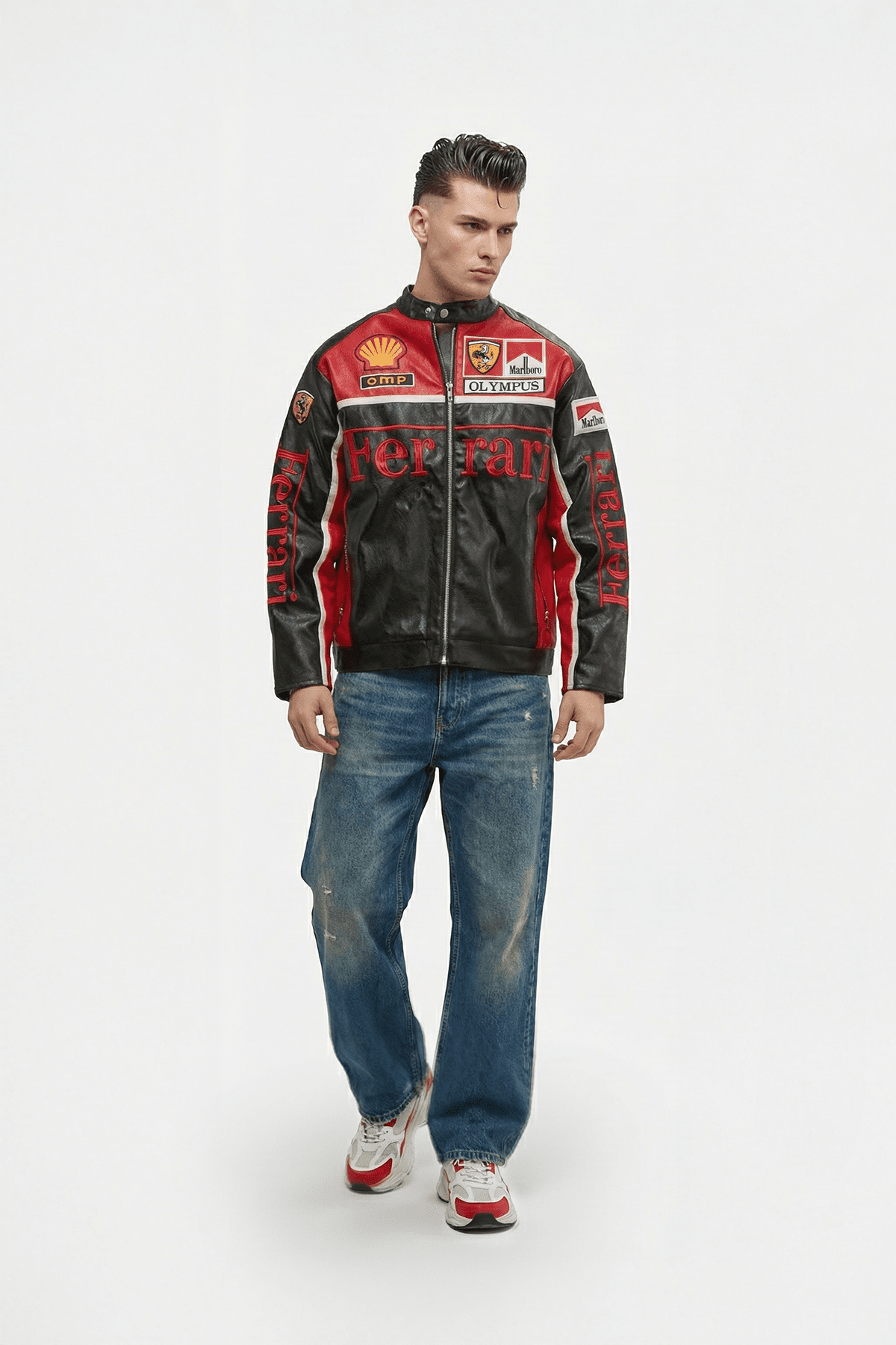 Ferrari Leather Jacket - Vintage F1 Leather Jacket - Racing Jacket