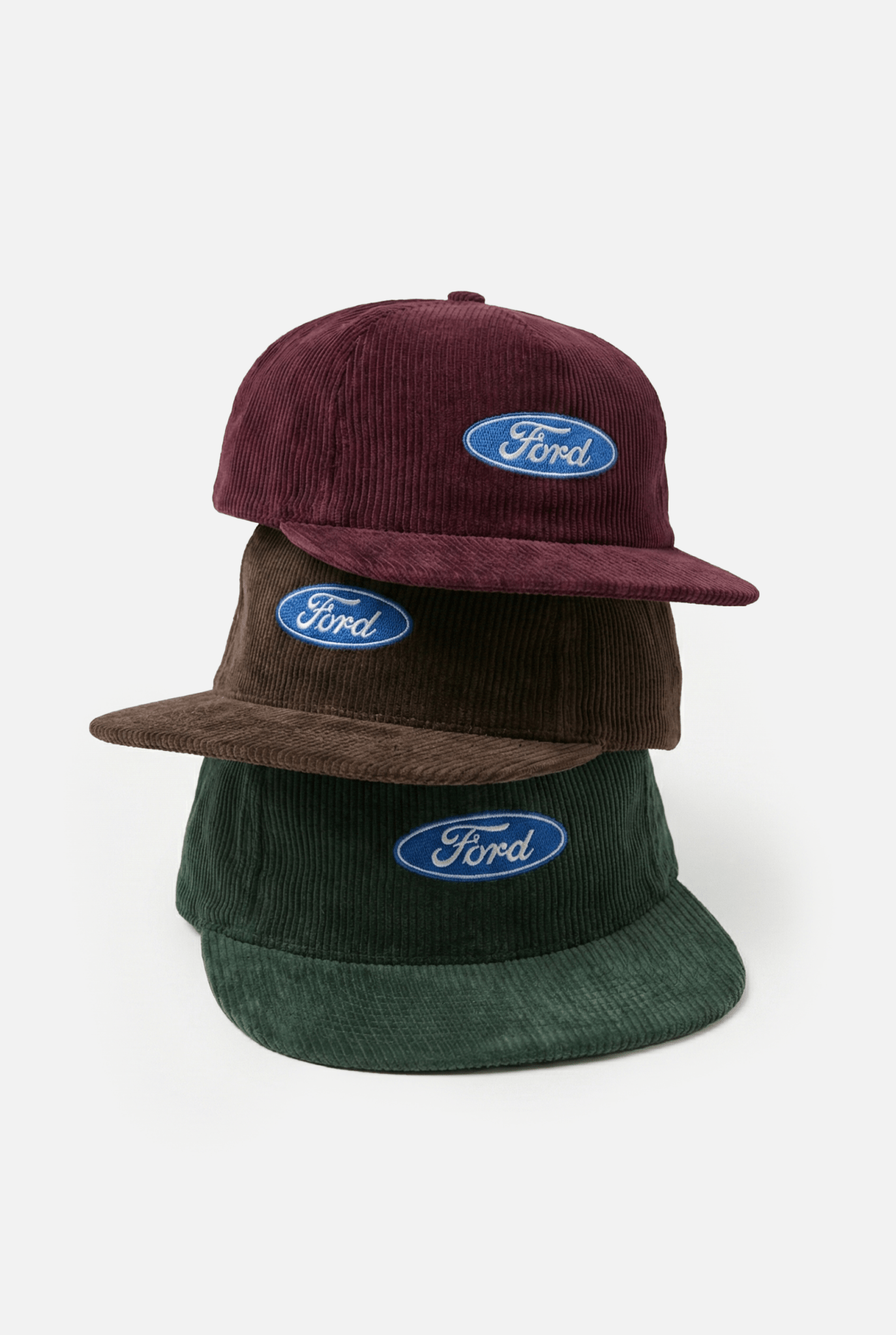 Ford Vintage Corduroy Cap Forest Green | Adjustable Racing Hat