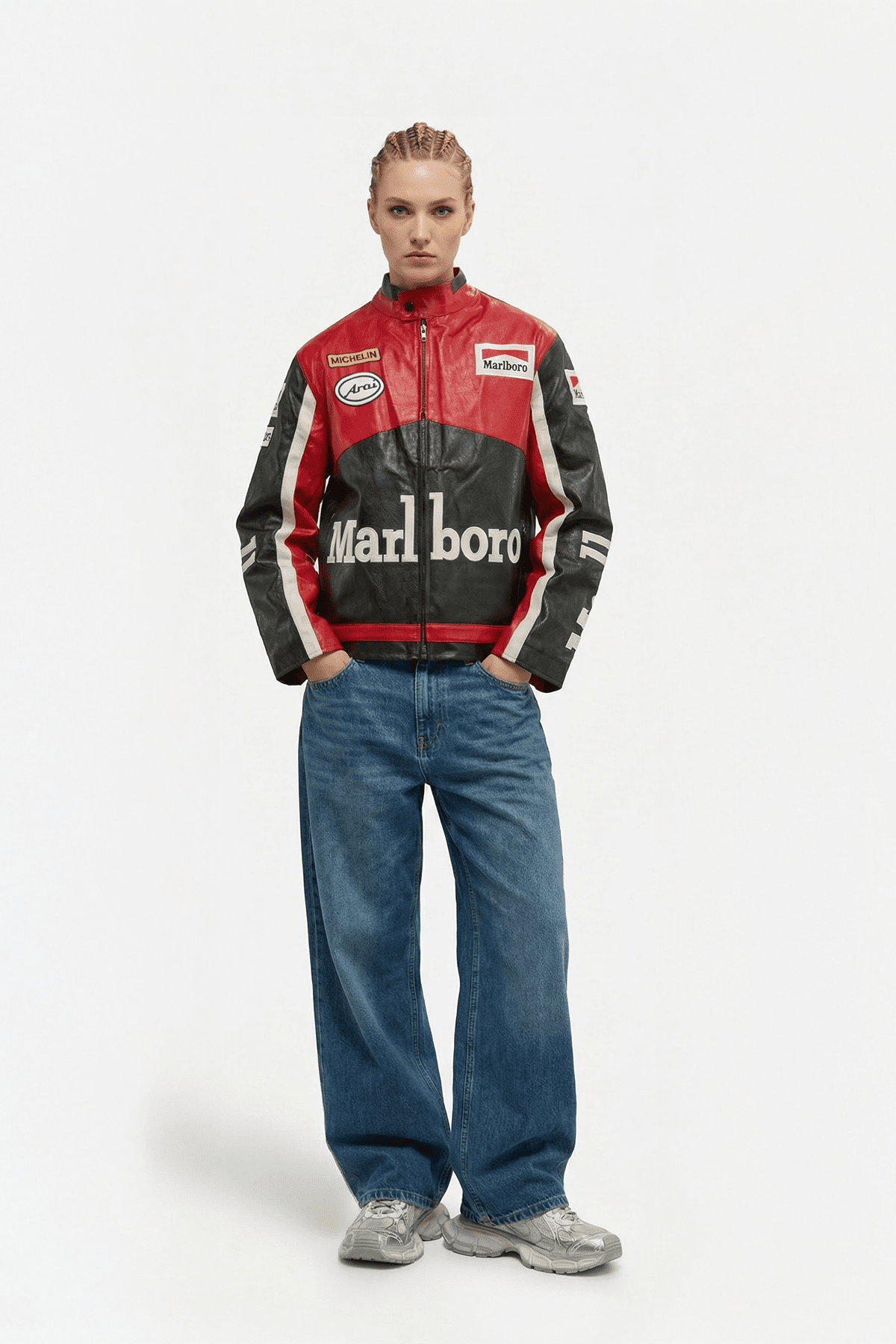 Marlboro Leather Jacket - Vintage Racing Jacket - Classic Leather