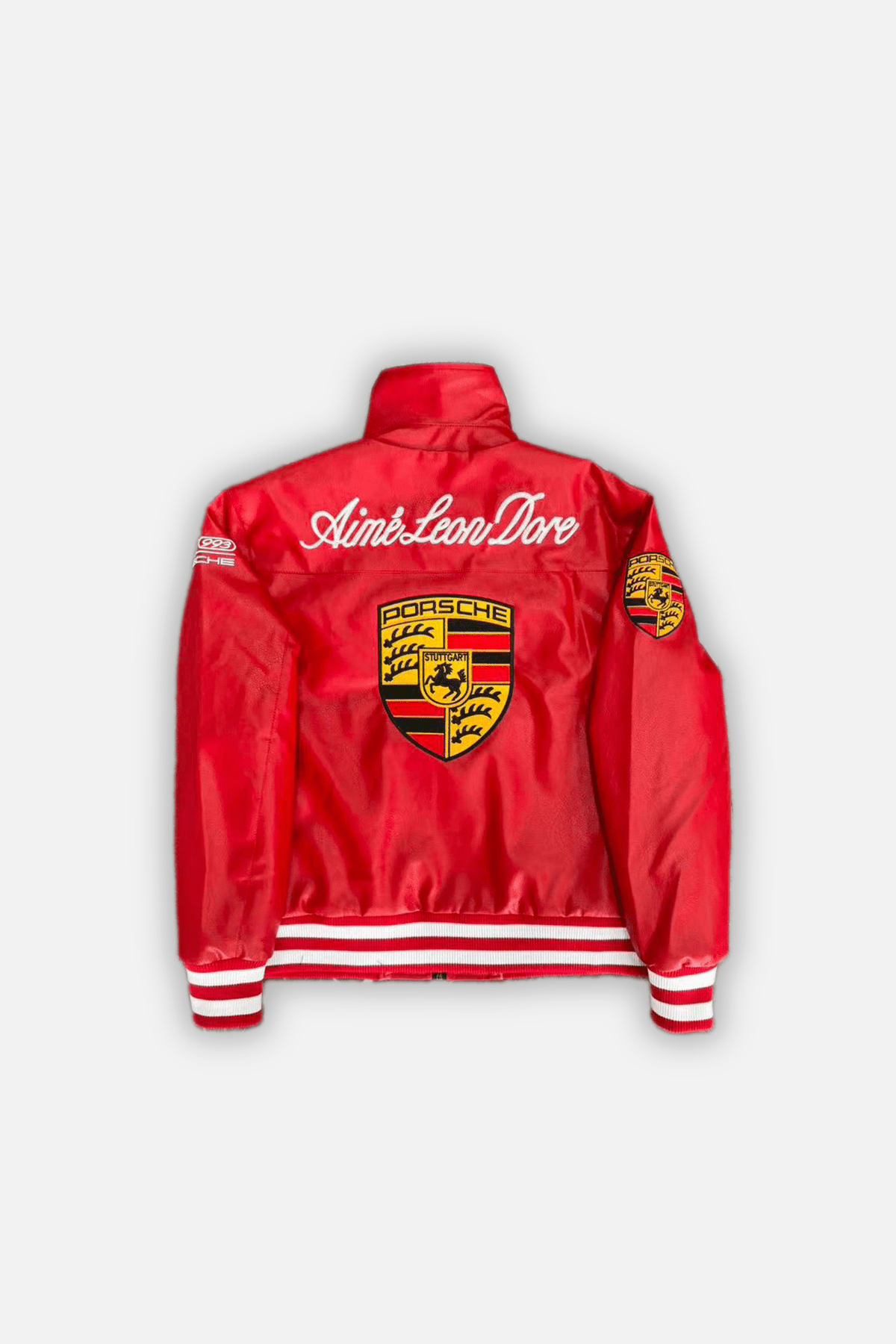 Porsche Leather Jacket - Vintage Bomber Jacket - Red Leather Porsche Leather Jacket - Vintage Bomber Jacket - Red Leather