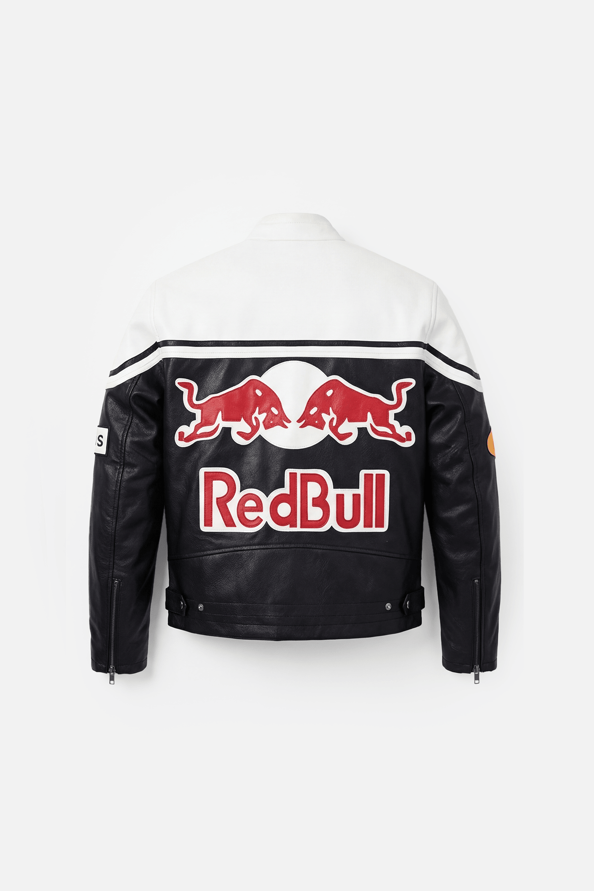 Red Bull White Leather Jacket - Racing Leather Jacket - Vintage