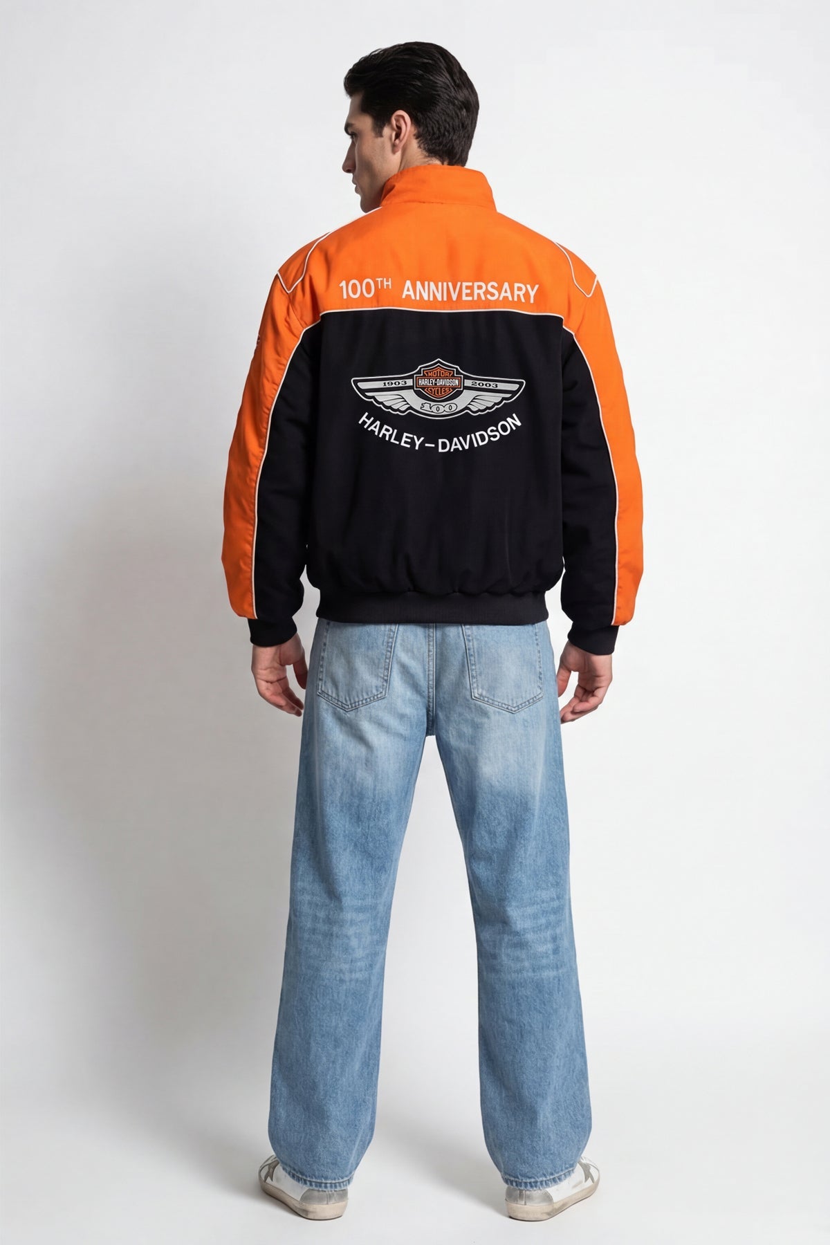 Harley Davidson Jacket - Vintage Racing Jacket - Orange