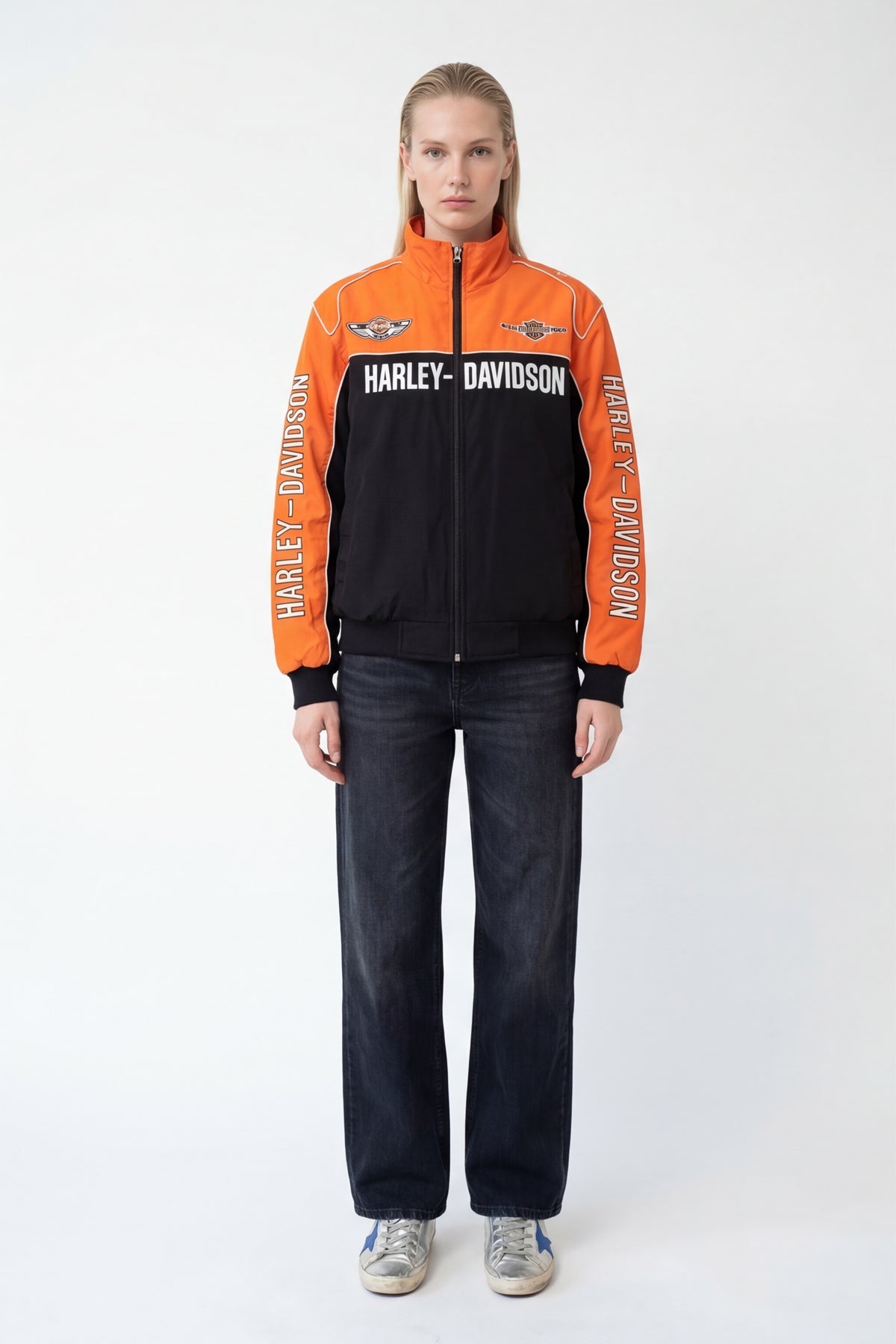 Harley Davidson Jacket - Vintage Racing Jacket - Orange